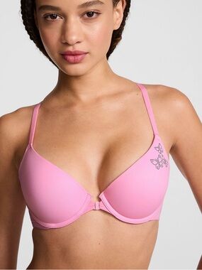 NWT Victoria Secret Pink Lollipop  Front Close Bra Butterfly Bling sexy 34D